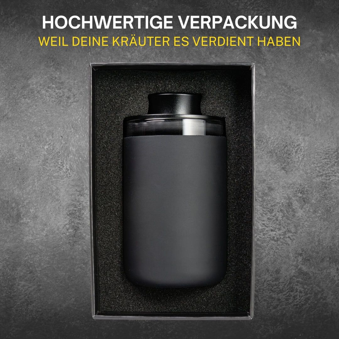 Stash Jar aus Glas mit Silikonhülle