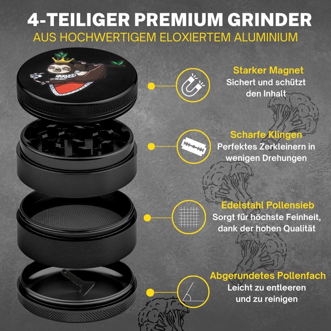 Alu Grinder Ø 55 mm - Schwarz - Comic Style
