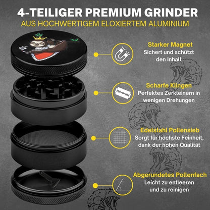 Alu Grinder Ø 55 mm - Schwarz - Comic Style