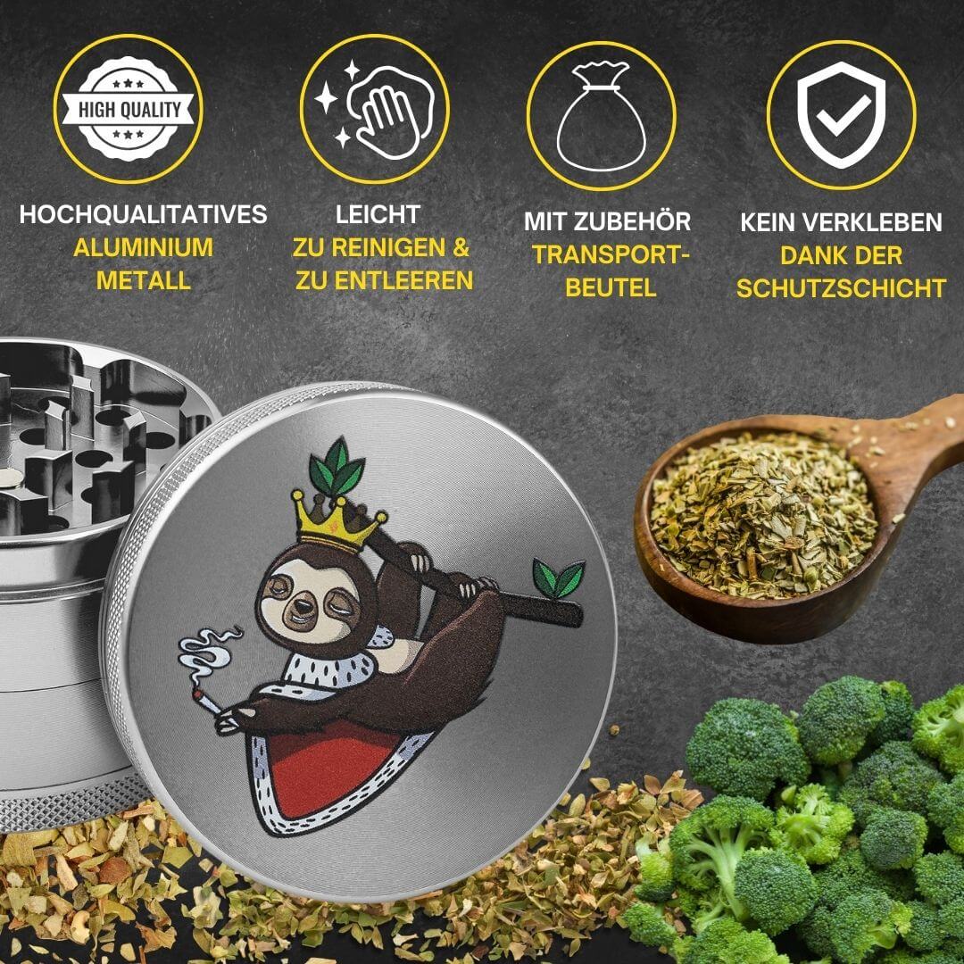 Alu Grinder Ø 55 mm - Silber - Comic Style